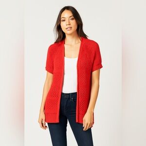 Guinevere Anthropologie Orange Open Knit Boho Cardigan‎ Sweater